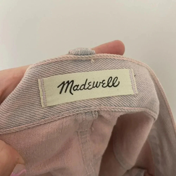 Madewell Rigid Denim A-Line Mini Skirt in Overdyed Pink Size 29 - Picture 3 of 7